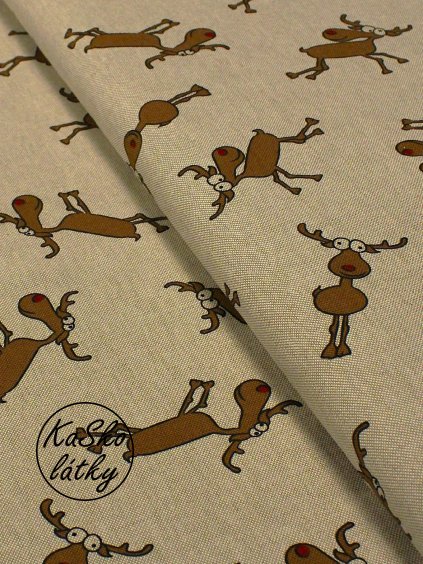 Zbytek - Režná látka sobíci  40 x 140 cm