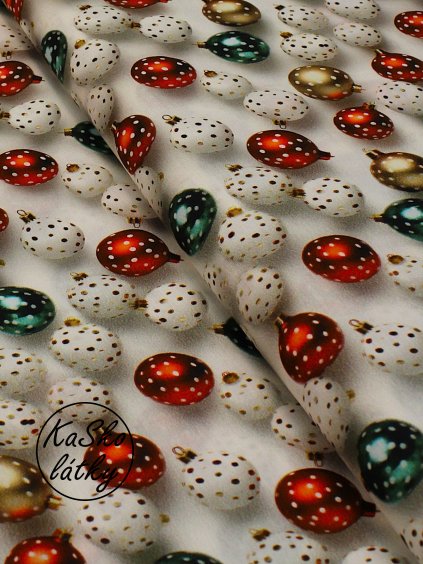 Zbytek - Bavlněná látka vánoční ozdoby  40 x 145 cm