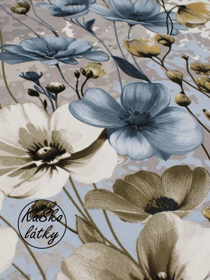 Ubrusovina modré květiny