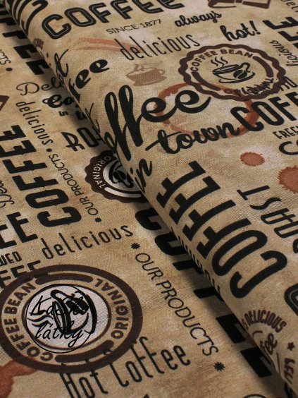 Zbytek - Režná látka káva  35 x 130 cm