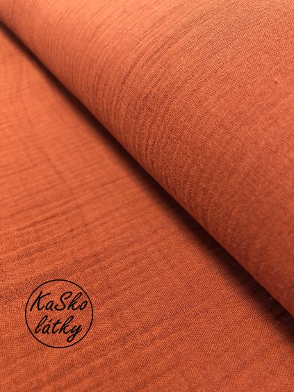 Zbytek - Mušelín cihlový  70 x 135 cm