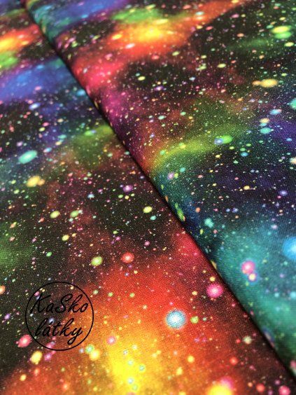 Zbytek - Bavlněná látka galaxie  65 x 145 cm