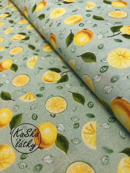 Bavlněná látka citróny