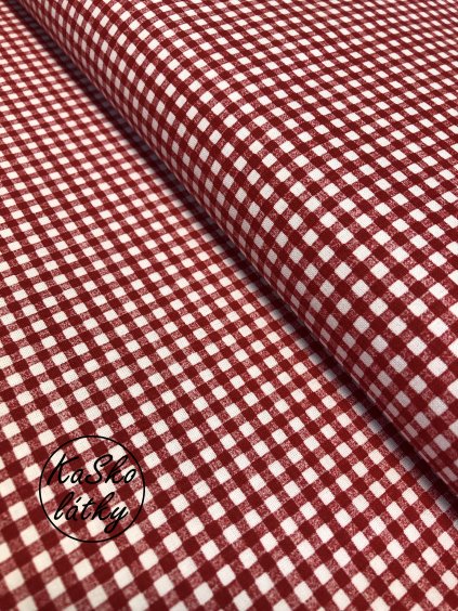 Bavlněná látka červené kárko