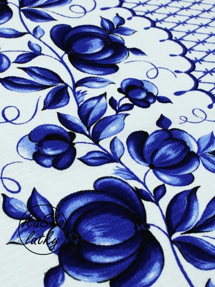 Vaflovina modrý vzor