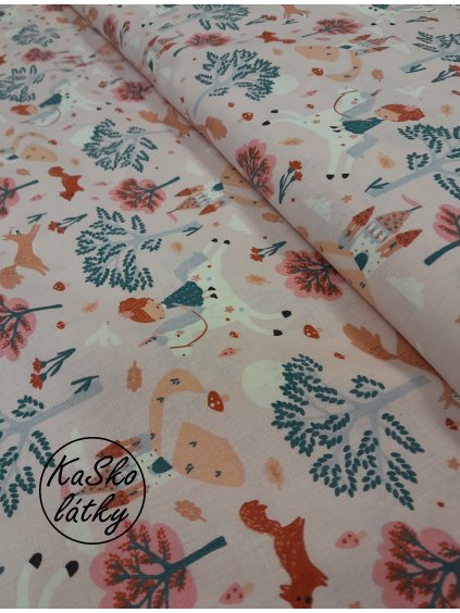 Bavlněná látka princezna na jednorožci