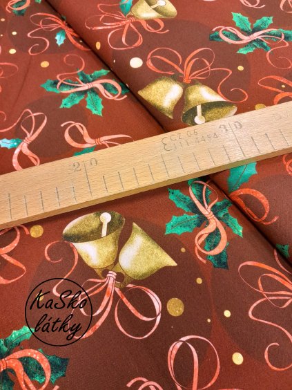 Bavlněná látka zvonky na vínové