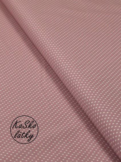 Bavlněná látka puntík na světle fialové