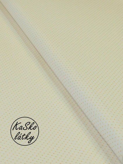 Bavlněná látka zlaté puntíky