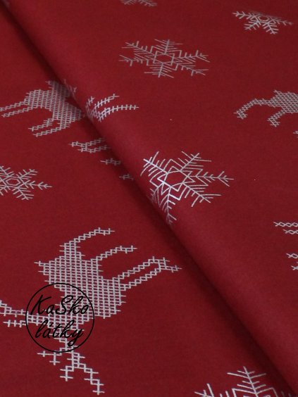 Bavlněná látka sobi a vločky