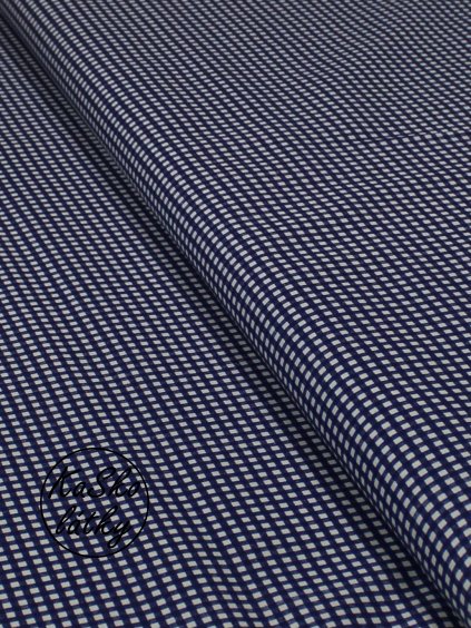 Bavlněná látka tmavě modré kárko