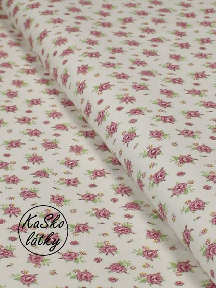 Bavlněná látka drobné růžičky