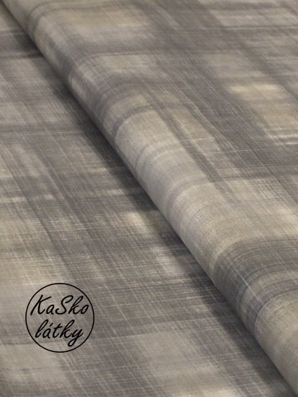 Režná látka šedá mřížka