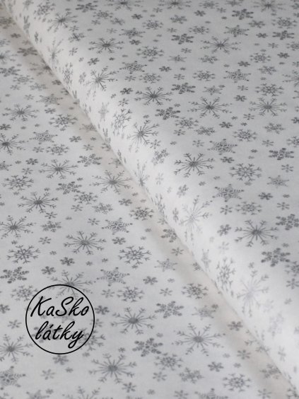 Bavlněná látka stříbrné vločky