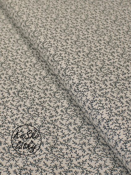 Bavlněná látka zelené větvičky