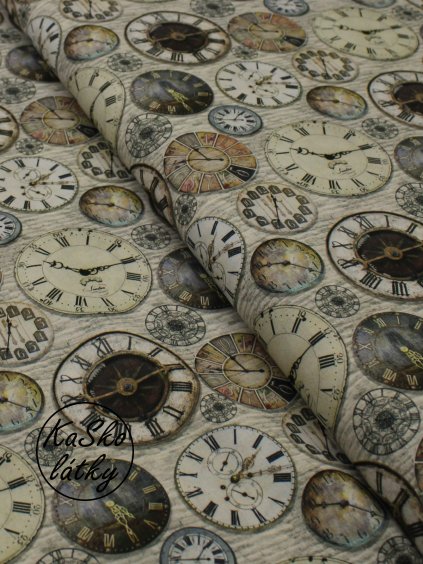 Bavlněná látka hodiny