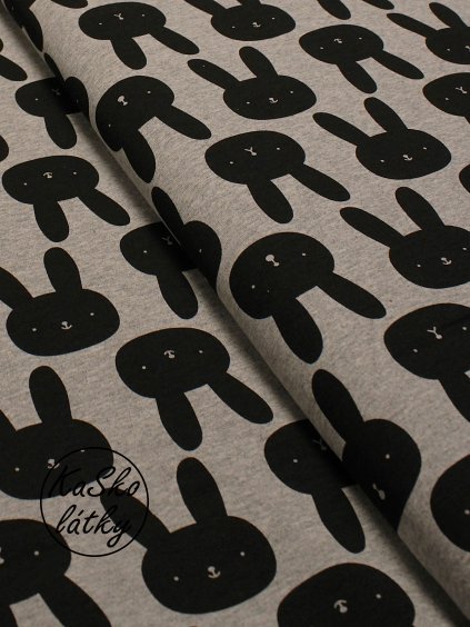 Bavlněná teplákovina zajíci