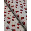 Bavlněná látky myšky a berušky s jahodami