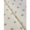 Bavlněná látka šedé hvězdy na bílé