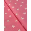 Bavlněná látka bílé hvězdy na růžové