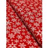 Bavlněná látka sněhové vločky na červené