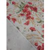 Zbytek - Režná látka vlčí máky na režné  40 x 140 cm