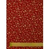 Bavlněná látka zlaté větvičky na červené