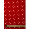 Zbytek - Bavlněná látka bílý puntík na červené  40 x 160 cm