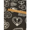 Zbytek - Bavlněná látka velké folklórní srdce na tmavě šedé  45 x 150 cm
