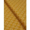 Zbytek - Bavlněná látka hořčicové větvičky  30 x 145 cm