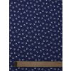Zbytek - Bavlněná látka květy s lístky z puntíků na modré  50 x 150 cm