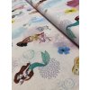 Zbytek - Bavlněná látka Disney princezny na světle růžové  35 x 140 cm