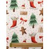 Zbytek - Bavlněná látka vánoční motivy  60 x 160 cm