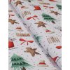 Zbytek - Bavlněná látka vánoční motivy  60 x 160 cm