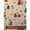 Zbytek - Bavlněná látka barevné kočky  40 x 160 cm