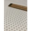 Zbytek - Bavlněná látka béžové kvítky na bílé  20 x 140 cm
