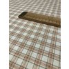 Zbytek - Bavlněná látka starorůžová a hnědá kostka  70 x 140 cm