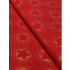 Zbytek - Bavlněná látka červené hvězdy se zlatem  40 x 145 cm