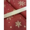 Zbytek - Bavlněná látka zlaté vločky velké na vínové  45 x 150 cm