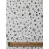 Zbytek - Bavlněná látka střední zelené sněhové vločky  70 x 150 cm