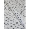 Zbytek - Bavlněná látka střední zelené sněhové vločky  70 x 150 cm
