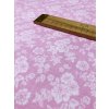 Zbytek - Bavlněná látka květy na růžové  40 x 140 cm