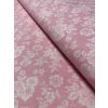 Zbytek - Bavlněná látka květy na růžové  40 x 140 cm