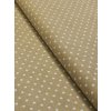 Bavlněná látka bílý puntík na béžové LP