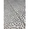 Zbytek - Bavlněná látka tmavě hnědé kvítky na bílé  65 x 140 cm