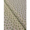 Zbytek - Bavlněná látka zelené kytičky s puntíky  70 x 150 cm