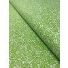 Zbytek - Bavlněná látka světle zelené lístky  20 x 140 cm