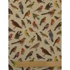 Zbytek - Režná látka ptáčci  30 x 140 cm
