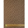 Zbytek - Bavlněná látka bílé kytičky s puntíky na hnědé  60 x 150 cm