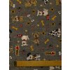 Zbytek - Režná látka psi  40 x 140 cm